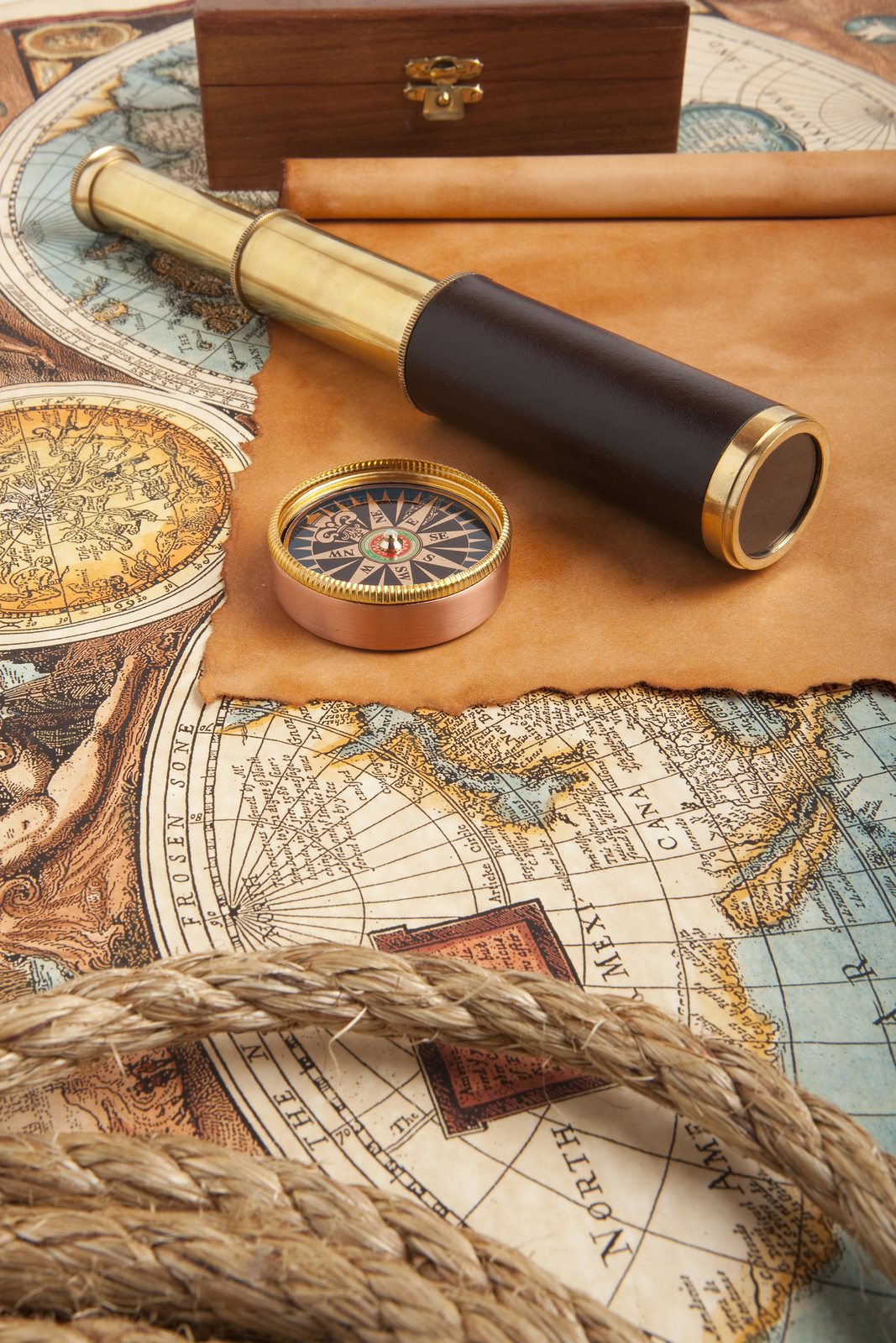 map compass and monocular