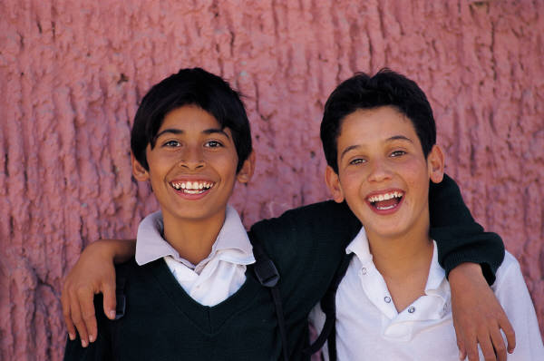 two boys smiling