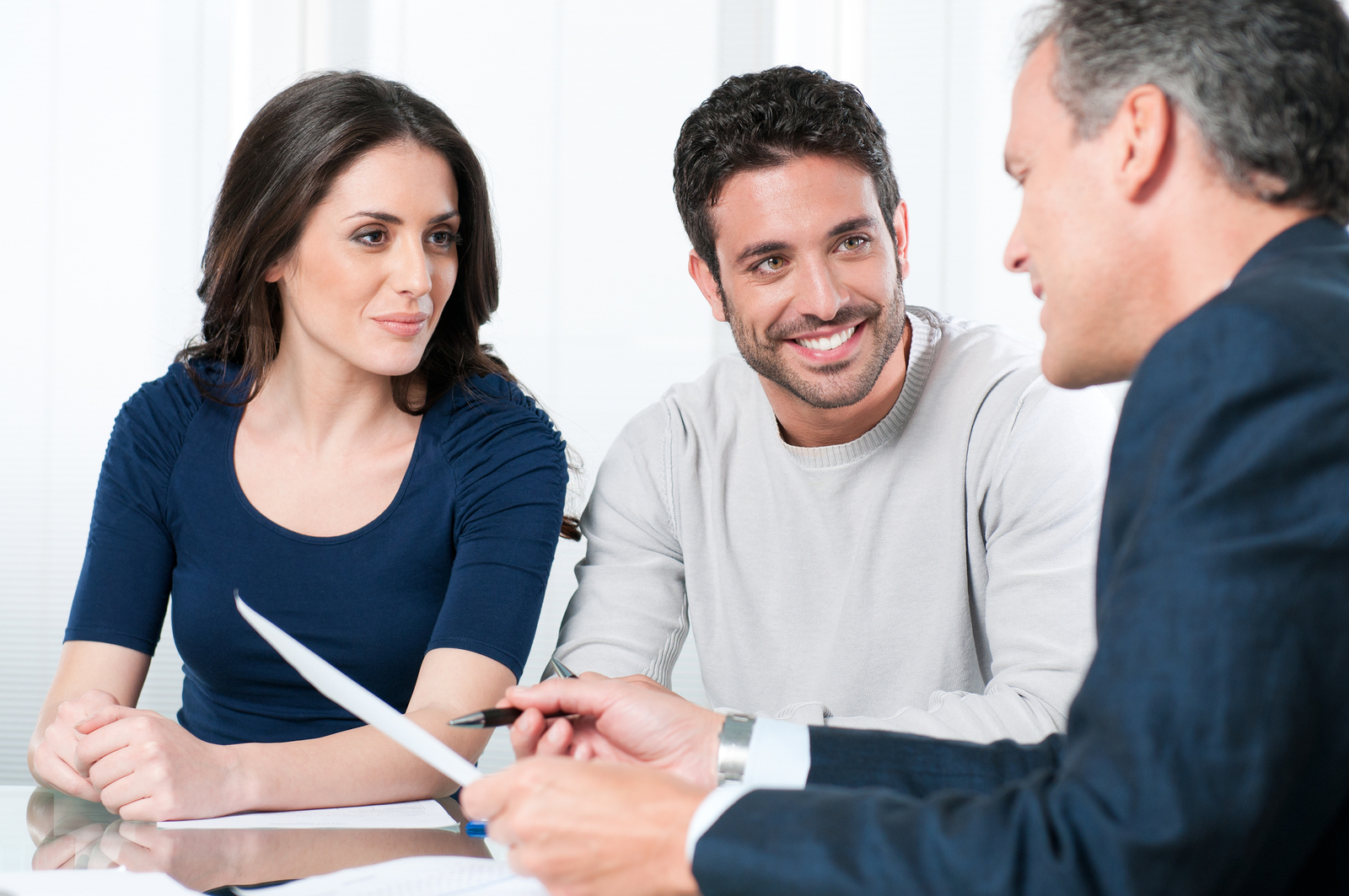 financial consultant with clients