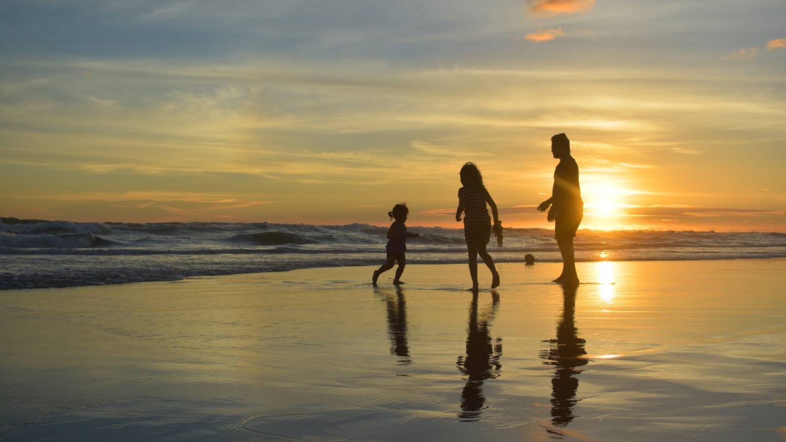 family in the beach