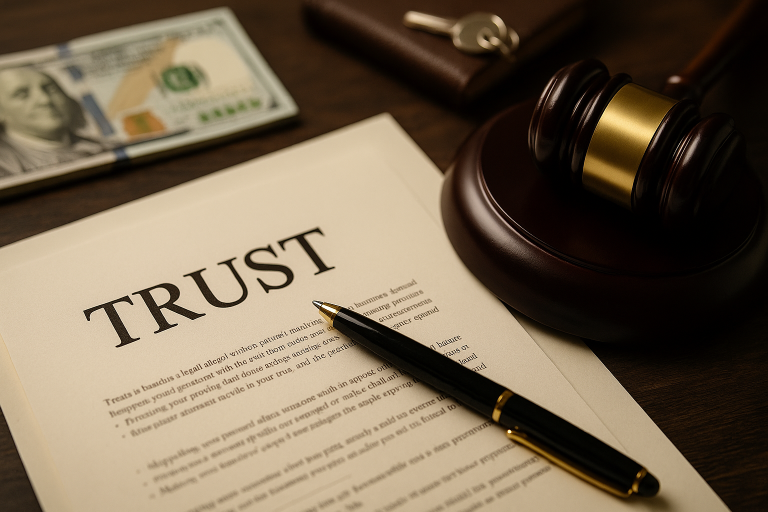 Legal advisor explaining different types of trusts to a couple during an estate planning session